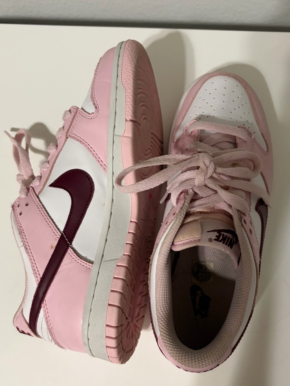 Nike Women’s Pink, White and Maroon Low-Top Sneakers